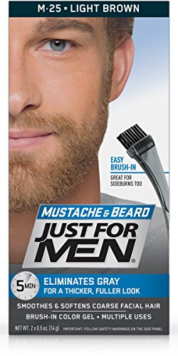 2 x Just For Men Brush In Colour Gel Natural Light Brown (M25) Facial Hair 42g