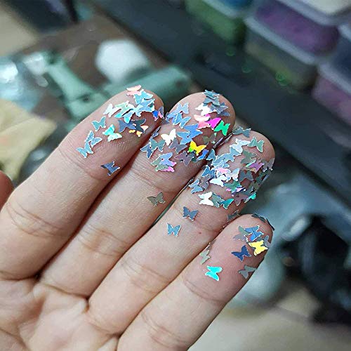 24 colores/set 3D Lentejuelas de uñas de mariposa, Kalolary Holográfica Butterfly Nail Lentejuelas Acrílico，para uñas, cabello, decoración de arte corporal