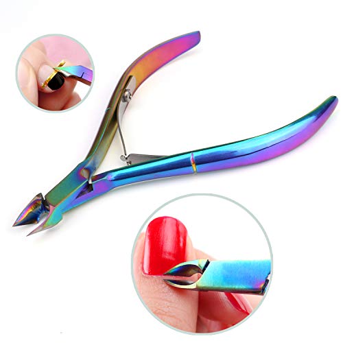 3 Piezas Pinza de Cutículas con Levantador de Cutícula Removedor de Cutícula de Acero Inoxidable y Herramienta de Belleza Cortador, Mwoot Alicates Cortaúñas, Pedicura y Herramientas de Manicura