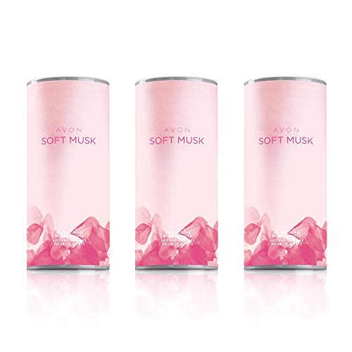 3 x Avon Soft Musk Brillo Cuerpo polvo - 40g