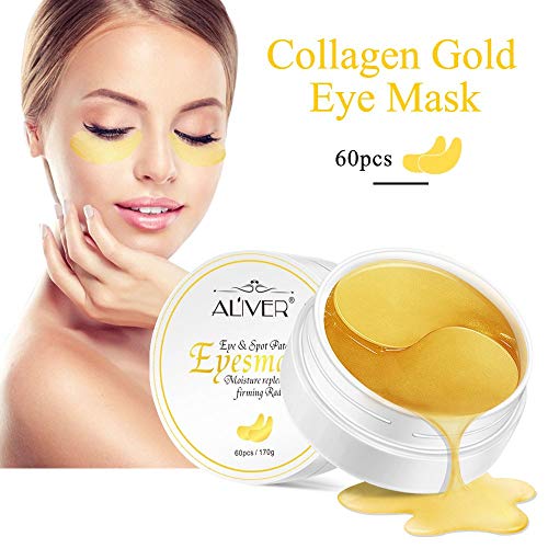 30 Pares/60 Piezas Máscara para Los Ojos De Colágeno,Ojos Parches, Contorno de Ojos Antiarrugas, Anti Edad para Ojeras,Bolsas,Patas de Gallo,Sinchazón