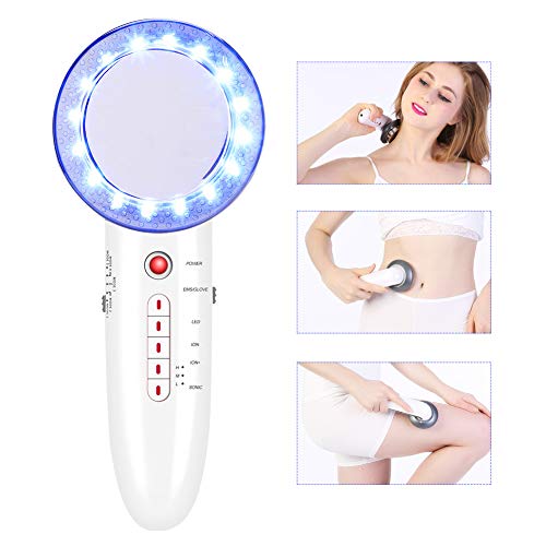 6 En 1 Ultrasonidos Belleza Cuerpo Facial Adelgazar Máquina de Iones Galvánicos LED Eliminar Celulitis Masajeador Radiofrecuencia Facial Corporal Reafirmante Piel Para adelgazamiento de cuerpo(EU)