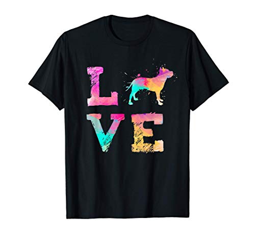 Acuarela de colores American Staffordshire Terrier Love-r Camiseta