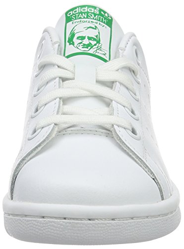 Adidas Stan Smith, Zapatillas Unisex Niños, Blanco (Footwear White/Footwear White/Green 0), 30 EU