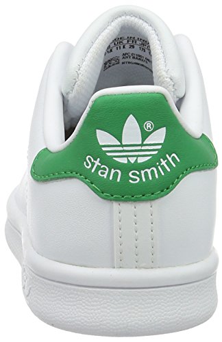 Adidas Stan Smith, Zapatillas Unisex Niños, Blanco (Footwear White/Footwear White/Green 0), 30 EU