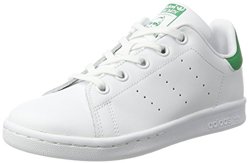 Adidas Stan Smith, Zapatillas Unisex Niños, Blanco (Footwear White/Footwear White/Green 0), 30 EU