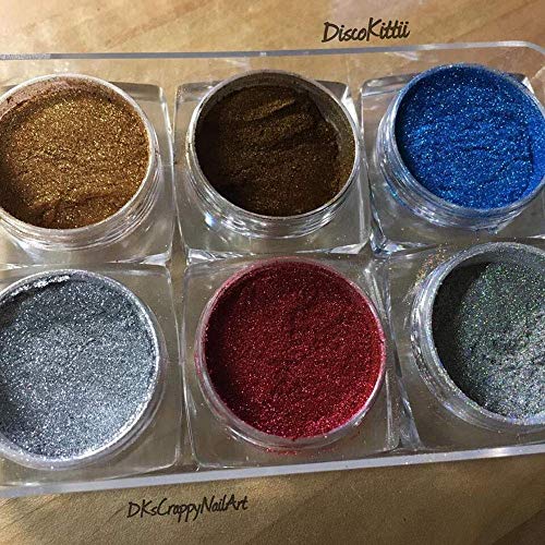 AIMEILI 6 colors Polvo Acrilico Para Uñas Colores Esmalte Uñas Efecto Espejo Arte de Uñas Cromo Pigmento Holográfica Manicura Decoración Chrome Laser Rainbow Camaleón Uñas Mirror Nail Glitter Powder