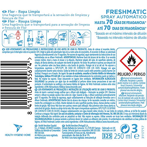 Air Wick Freshmatic Recambios de Ambientador Spray Automático, Esencia para Casa con Aroma a Flor - Pack de 3