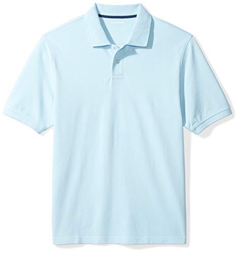 Amazon Essentials Cotton Pique Polo Shirt, Azul Claro, L