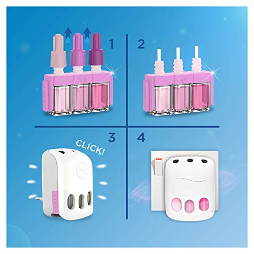 Ambi Pur 3Volution Mega Starter Pack Nubes de Algodón Ambientador Eléctrico, 4 Recambio con 3 Fragancias Que Se Alternan Para Eliminar Olores - 21 ml