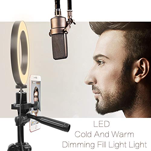 Anillo de Luz Led, Gemwon Ring Light Led Modo de 3 Luces 360 Grados Que Giran 6 Pulgadas USB Luz Anular Regulable para Fotografia, Maquillaje, Movil, Selfie, Transmisión en Vivo y Video de Youtube