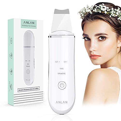 ANLAN Peeling Ultrasónico Facial Skin Scrubber Exfoliación Facial Ultrasónica Limpiador de Poros para Limpieza Facial y Cuidado Facial