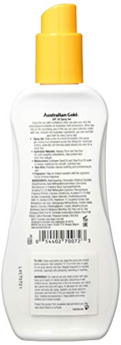 Australian Gold Spray Gel high protection, factor de protección solar 30