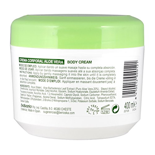 Babaria Aloe Vera Crema corporal, 400 ml