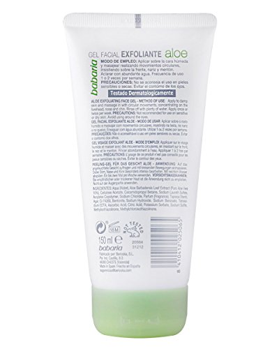 Babaria Aloe Vera - Gel exfoliante facial, 150 ml