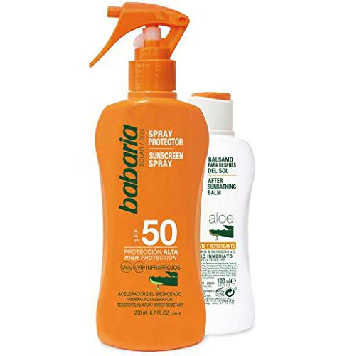 BABARIA pack protector solar spf 50 + bálsamo after sun calmante 100 ml