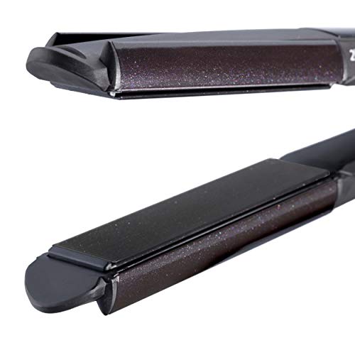 BaByliss ST330E Plancha de pelo, función I-curl para rizar, placas flotantes diamond eramic, 6 temperaturas de 140º a 235º, color negro