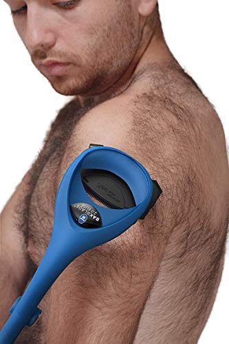 BAKBLADE Back Shaver 2.0 ELITE Depilación para Hombres y Afeitadora Corporal (DIY) no se Requiere Crema Preparación Afeitado en Húmedo o en Seco sin Dolor, 2x cuchillas de afeitar desechables