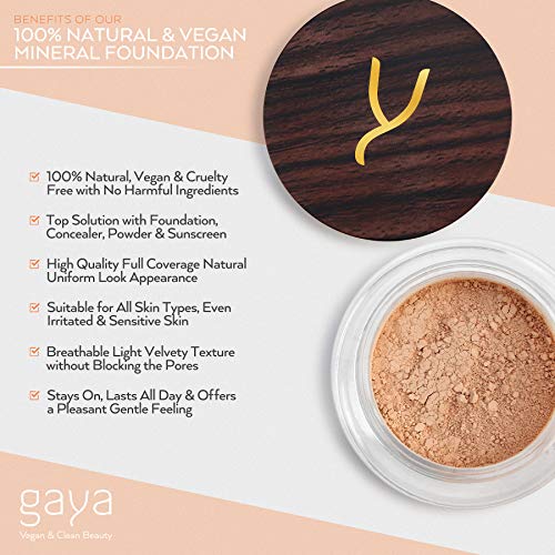 Base Maquillaje Mineral y Vegana - En Polvos, Única 4 en 1 - Completo y con Protector Solar UV, 100% Natural Y Multiuso Todo Tipo De Piel