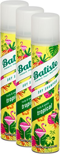 Batiste Coconut & Exotic Tropical - Champú seco, cabello fresco para todos los tipos de cabello, paquete de 3 unidades de 200 ml