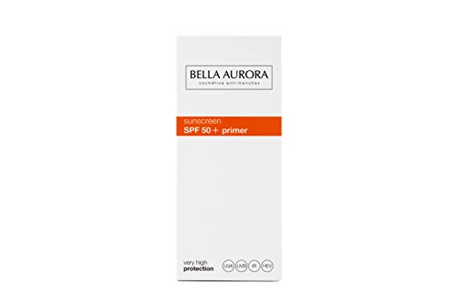Bella Aurora Crema Facial Protector Solar Pre-Base Maquillaje Perfeccionadora SPF 50+ Anti-Manchas Protege y Repara No Comedogénico, 30 ml