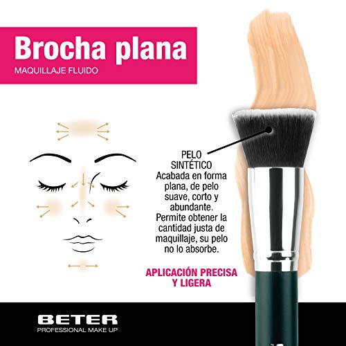 Beter Brocha Maquillaje Kabuki Plana Pelo Sintético 17 cm - 3 gr (22248)