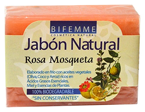 Bifemme - Jabón de rosa mosqueta 100 gr, Pack de 4