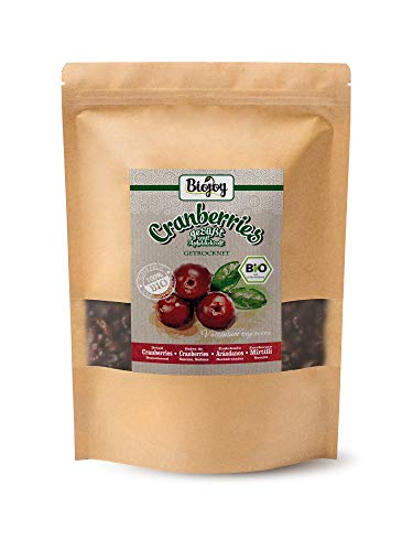 Biojoy Arándanos rojos BÍO, dulzura de fruta natural del jugo de manzana denso, Vaccinium macrocarpon (1 kg)