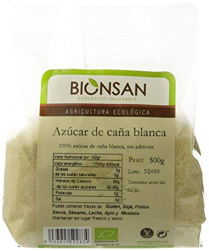 Bionsan Azúcar de Caña Ecológico Blanco - 3 Bolsas de 500 gr - Total: 1500 gr