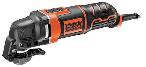 BLACK+DECKER MT300KA-QS Multiherramienta oscilante 300 W con 5 acoplamientos, 6 Hojas de Lija y maletín, 230 V