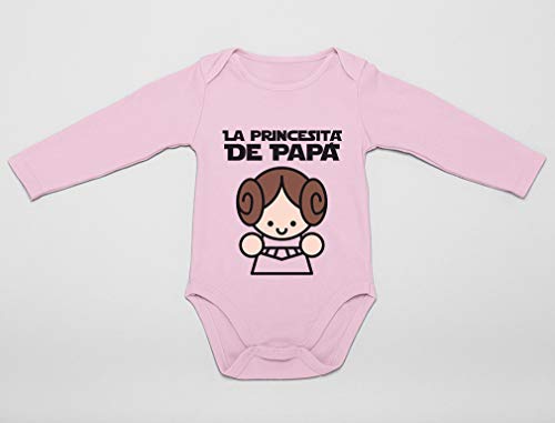 Body de Manga Larga para bebé Regalos Originales para Padres Primerizos - La Princesita de Papá 9-12 Mes Blanco