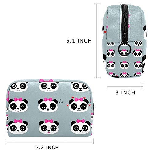 Bonito neceser de viaje para mujer, diseño de oso panda con cabezas de oso y neceser de maquillaje con muchos bolsillos Multi07 18.5x7.5x13cm/7.3x3x5.1in