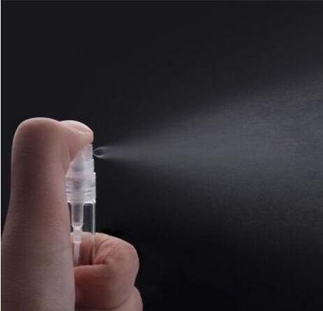 Botella de vidrio pulverizadora transparente de 5 ml para perfume, vacía para viajes, fiestas, útiles de maquillaje, 20 unidades