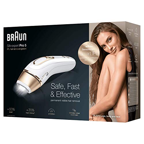 Braun Silk Expert Pro 5 PL5014 - Depiladora Luz Pulsada IPL, Depilación Permanente, Menos de 5 Min Ambas Piernas, Cara y Cuerpo, También para el Hombre