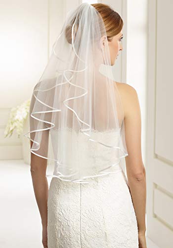 BrautChic Velo de novia - Maravillosamente UNIVERSALES - Se adapta a casi todos los Vestidos de novia - CALIDAD ALTA - 70cm - Con peine - BLANCO