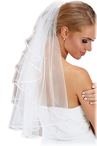 BrautChic Velo de novia - Maravillosamente UNIVERSALES - Se adapta a casi todos los Vestidos de novia - CALIDAD ALTA - 70cm - Con peine - BLANCO