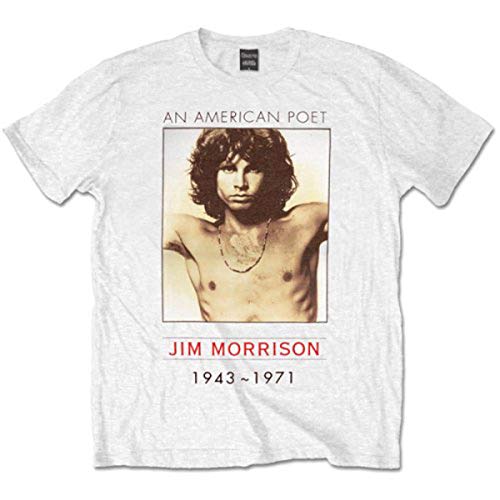 Bravado The Doors - American Poet - Camiseta, con manga corta para hombre, color blanco, talla S