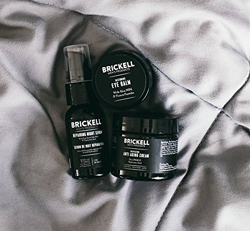 Brickell Men's Products – Rutina Antiedad avanzada – Crema facial de noche, Serum facial de Vitamina C y Crema para ojos – Orgánicos y Naturales