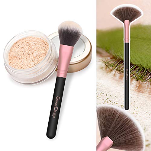 Brochas de Maquillaje EmaxDesign 18 pcs Juego de brochas de maquillaje profesional Premium Sintético Pinceles de maquillaje para Fundación Sonrojo Ocultadora Polvo Líquido Crema (Rose Golden)