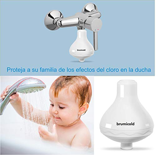 BRUMICOLD SPAIN filtro ducha TAP SPA elimina cloro, metales pesado, microplasticos, ablanda la cal, suaviza pelo y la piel, Ultramontanismo en el baño, ideal para pieles atopicas