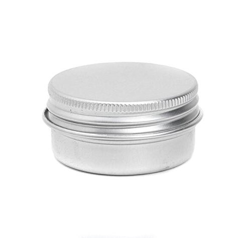 Cajas de aluminio vacías para cosméticos. Frascos redondos con tapón de rosca de 5 ml / 10 ml/ 15 ml / 30 ml / 50 ml para muestras de crema para maquillaje, envases para polvos., metal, 10 ml