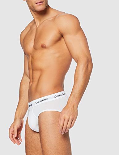 Calvin Klein 3P Hip Brief, Calzoncillos para Hombre (3 unidades), Blanco (White), Medium