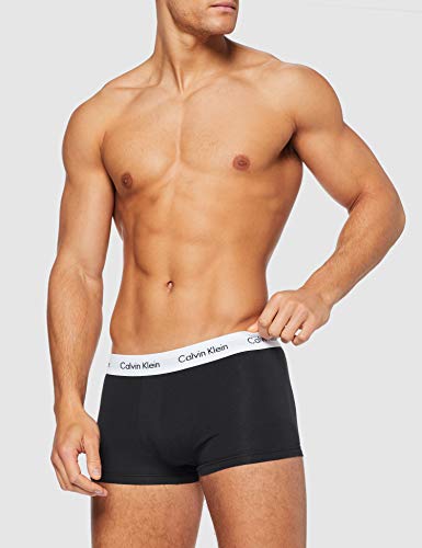 Calvin Klein 3p Low Rise Trunk Bóxer, Schwarz (Black 001), M (Pack de 3) para Hombre