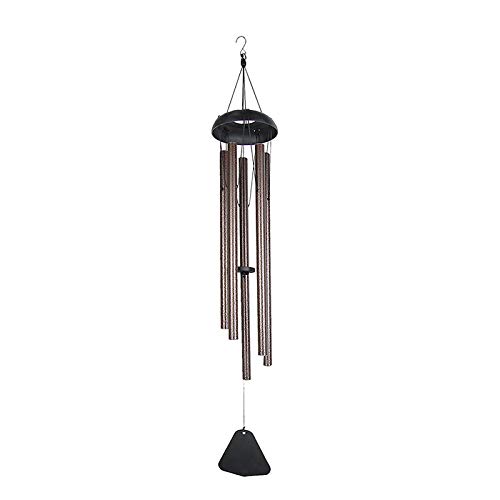 campanillas de viento para exteriores, grandes, tono profundo, 36 pulgadas de largo, campanillas de jardín Amazing Grace con 5 tubos de metal, gran campana musical para jardín