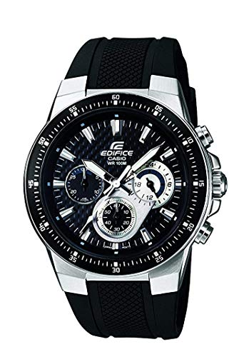 Casio  EF-552-1AVEF EDIFICE - Reloj en caja sólida de acero inoxidable, 10 BAR, para Hombre, con Correa de Acero macizo, Negro