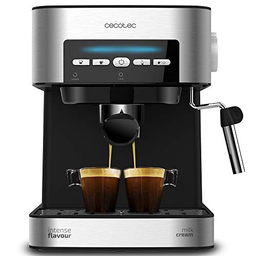 Cecotec Cafetera Express Digital Power Espresso Matic para Espresso y Cappuccino, de 20 Bares, 850 W y Vaporizador Orientable.