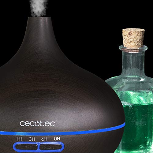 Cecotec Pure Aroma 300 Yin. Humidificador ultrasónico y difusor de Aroma 300 ml. Temporizador hasta 10 Horas. 7 Colores led. Función aromaterapia. Ultrasilencioso.