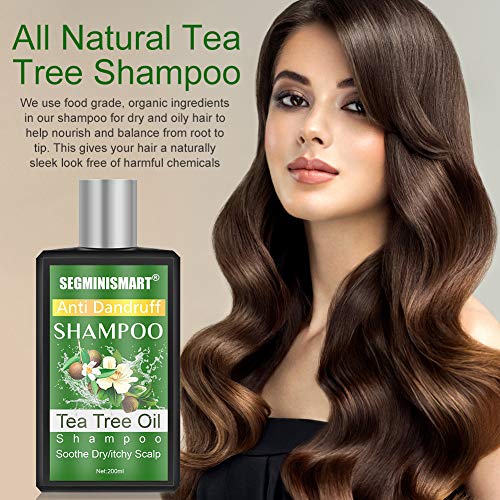 Champú de árbol de té,Champú AntiCaspa de Aceite de Arbol de Te,Champú de Árbol del Té,limpieza profunda de caspa, el cuero cabelludo seco y el cabello con picazón