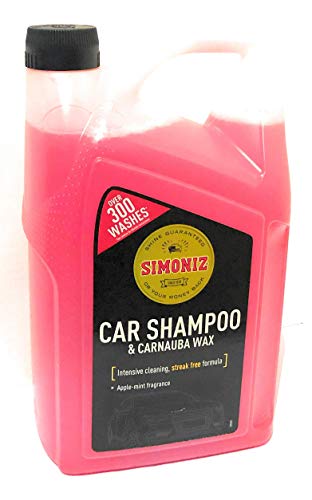 Champú para Coche y Cera de carnaúba, fórmula sin Manchas Simoniz, más de 300 Lavados, Botella Grande de 5 litros