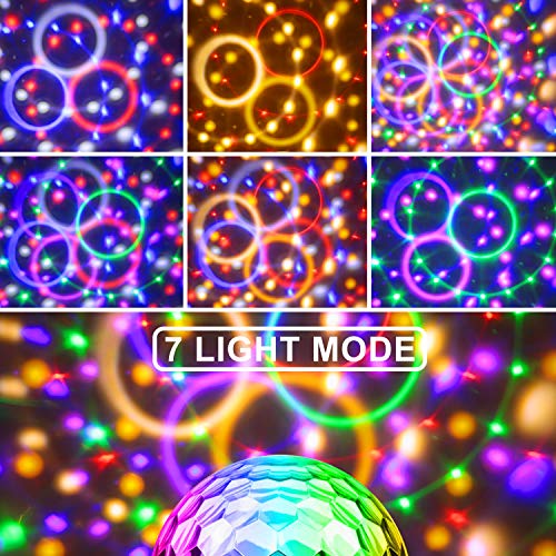 CHOELF Luces Discoteca, Bola Discoteca con Altavoz Bluetooth y Cable USB, LED Giratoria Luz de Fiesta 9 Colores RGB Lámpara de Noche con Mando a Distancia, Iluminacion para Cumpleaños Bodas Navidad